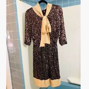 Alice and Olivia brown sequin dress
